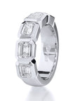 Bezel-Set Emerald Diamond Band Ring Rings H&H Jewels