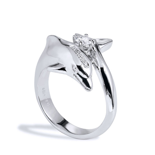 Diamond Dolphin Ring Rings H&H Jewels