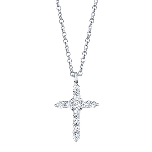 0.17ct White Gold Diamond Pave Cross Necklace Necklaces H&H Jewels