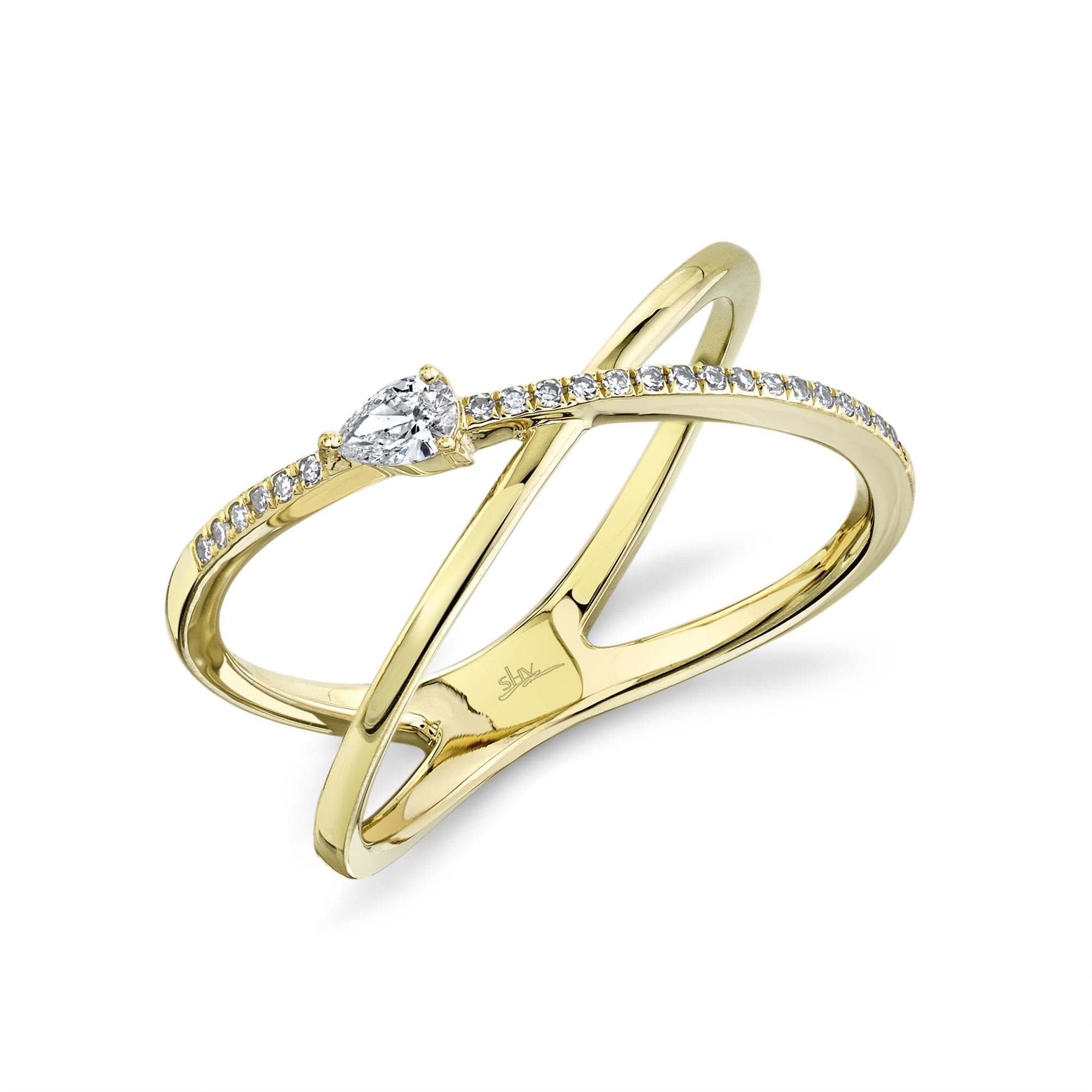 0.15ct Yellow Gold Diamond Pave Ring Rings Gift Giving
