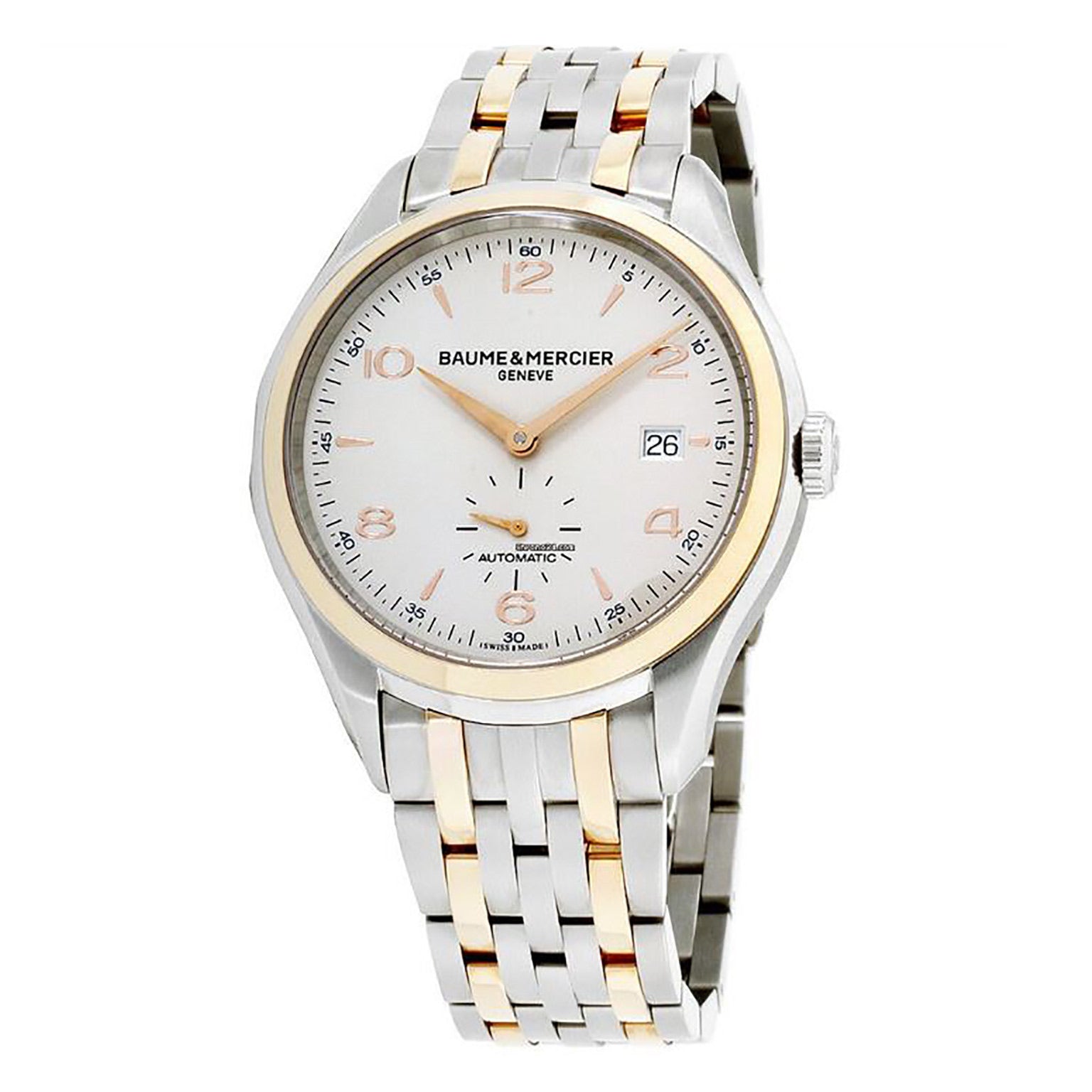 Baume &amp; Mercier Clifton Silver Dial Two-Tone Stainless Steel Men&#39;s Watch Watches Baume &amp; Mercier