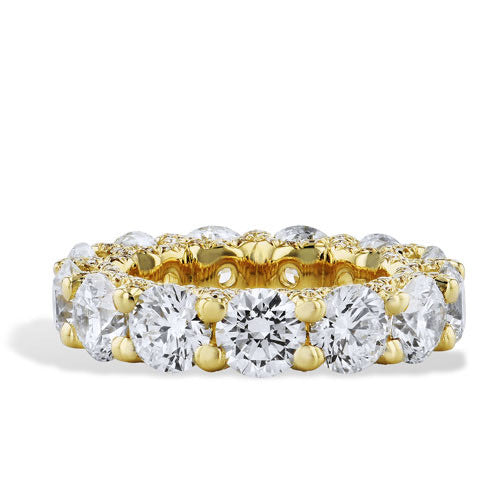 18 Karat Yellow Gold And Diamond Eternity Band Rings H&H Jewels
