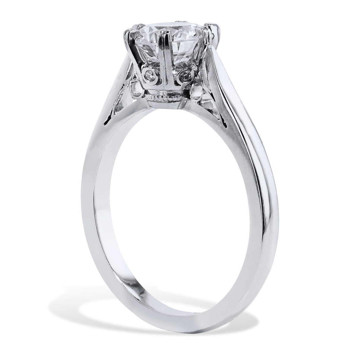 Round Brilliant Cut Diamond Solitaire Engagement Ring - Alternate View 2