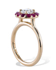 Diamond Ring With Ruby Halo Rings H&H Jewels